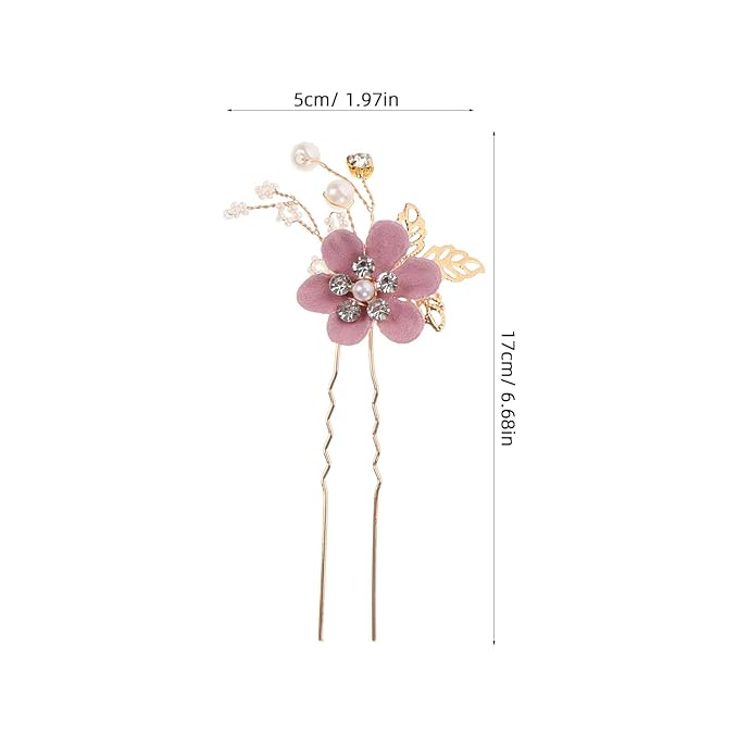 Wedding Flower Hair Accessories for Women, 4pcs Bridal Hair Pieces for Wedding - Bridal Headpiece Clip Comb with Flower & Rhinestone for Brides Bridesmaids Women Girls Updo