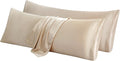 Aormenzy Satin Body Pillow Cover Set of 2, 20x54 Inches Taupe Case for Adults, Silky Soft & Cooling Pillowcase With Envelope Closure