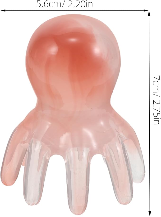 Octopus Claw Meridian Massager Comb 2Pcs Pink Resin Scalp Scraper Manual Hair Scalp Massager for Neck Back Relaxation and Acupressure Therapy