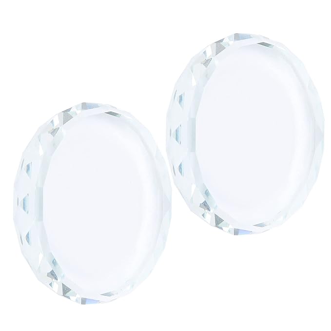 2Pcs Nail Art Palettes, Manicures DIY Color Mixing Toning Glass False Eyelash Glue Hold Tools Beauty Makeup Glass Pallet