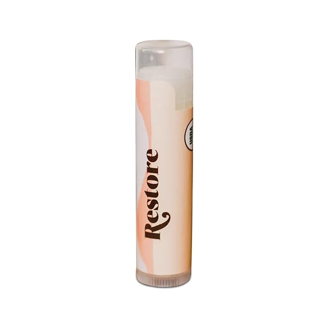 Blessed Is She Restore Lip Balm - Organic Vanilla Chapstick For Hydrating Lips Enriched With Vitamin E, Beeswax, Sunflower Oil, Coconut Oil & Rosemary Extract.