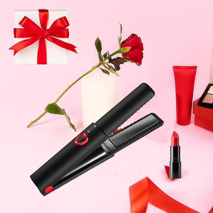 JMFONE Mini Cordless Hair Straightener,Portable Travel Size Flat Iron with 3 Adjustable Temperatures for Thin Fine Hair,USB-C Rechargeable Heats Up in Seconds - Ideal for Quick Hair Styling Anywhere
