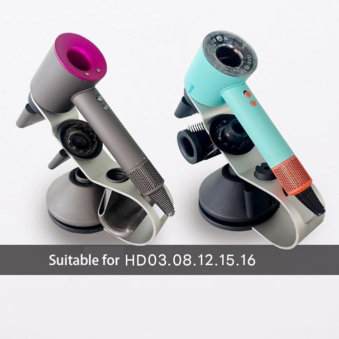 Lomani Hair Dryer Storage Rack Hair Dryer Holder for Upgraded Stand Stores 5 Attachments HD03.08.12.15.16-Silver