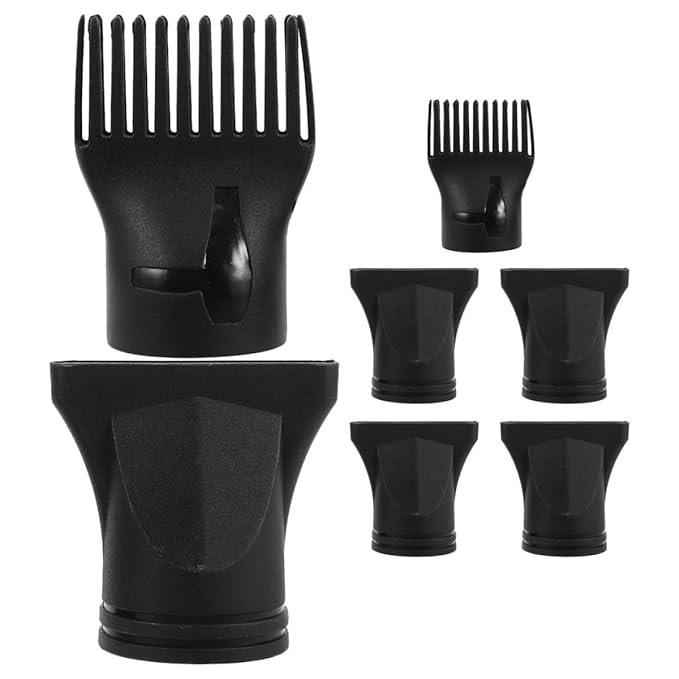 7pcs Hair Dryer Nozzle Attachment Plastic Narrow Concentrator Comb Styling Nozzles Fit for Salon and Home Use Versatile Hair Drying Accessories for Multiple Hairstyles