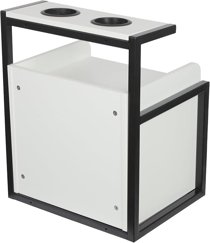 Suspended Salon Station for Hair Stylist, Wall Mounted Styling Salon Station Storage Cabinet w/2*Drawers &Hair Dryer Stand,Floating Nightstand Stylist Storage Cabinet for Home (Black+White)