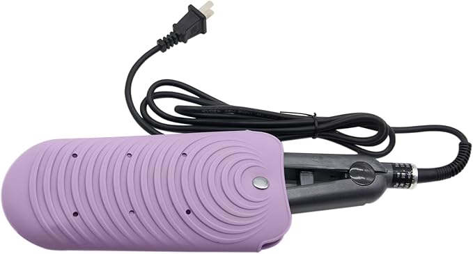 Heat Resistant Silicone Mat Pouch for Hair Styling Tools, Curling and Flat Irons Non-Slip Travel Cover, Small Portable Straightener Pad for Curler Wands Storage, Hot Waver (Purple)