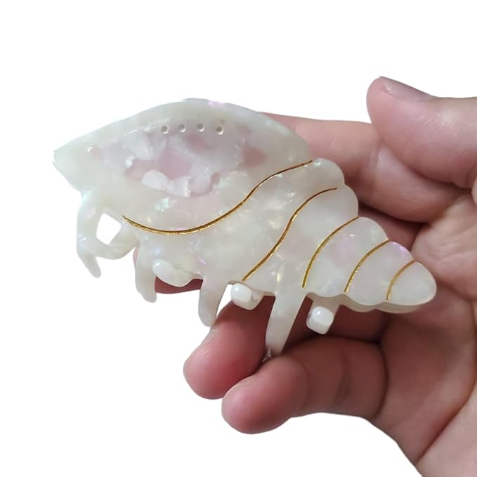 Spiral Conch Claw Clip,Acetate Hair Clips,Small Claw Clips for Women,White