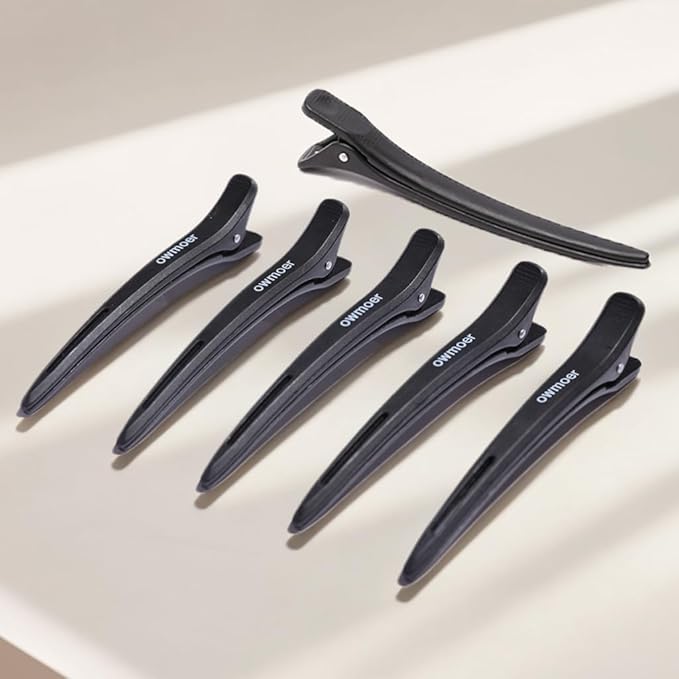 Professional Hair Clips For Styling,With Anti Slip Teeth Duck Billed Hair Clip,6pcs Upgraded Non deformable professional hair clips For Salons Men And Women Long Hair,Black 4.7Inch Long