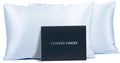 Fishers Finery 25mm 100% Pure Mulberry Silk Pillowcase (Blue Queen 2 Pack)