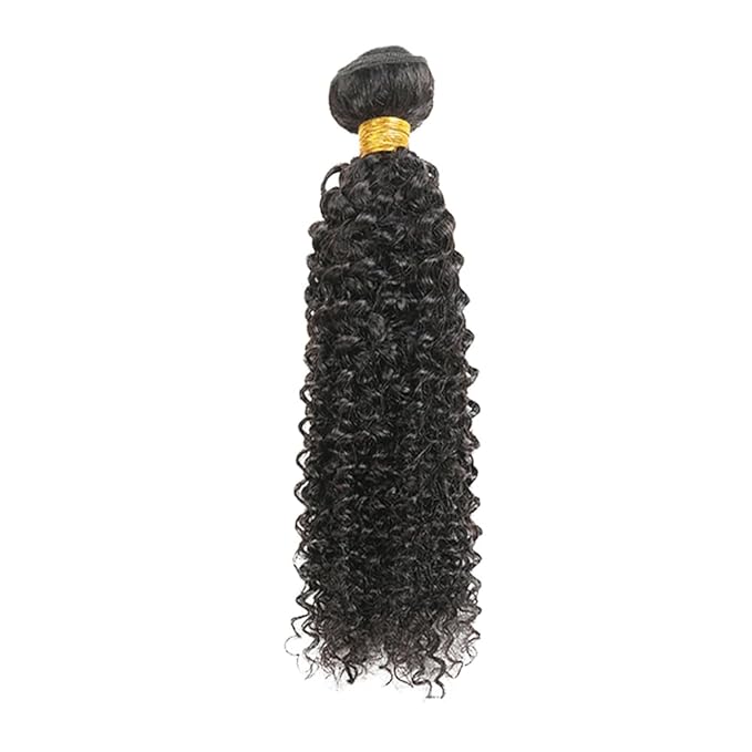 Human Hair Bundles Natural Black Kinky Curly Bundles 14 Inch Grade 8A Brazilian Virgin Remy Hair Extensions Double Weft Real Color 1B Hair Weave