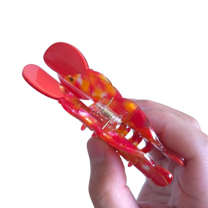 Cute Ocean Red Lobster Hair Clips,Novelty Acetate Lobster Claw Clip