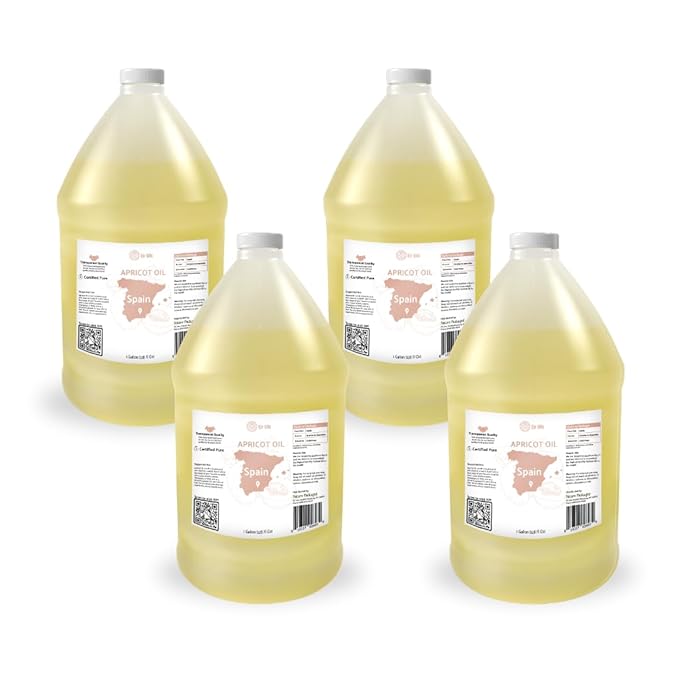 Nature Packaged Apricot Kernel Oil - Direct from Spain and Turkey - 100% Pure Carrier Oil for Hair, Face, and Skin - Cold-Pressed Carrier Oils (4 Gallons)
