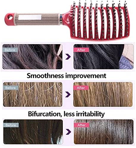 Magical Ultra Detangling Brush for Wet or Dry Hair, Detangler Brush, Fast Drying Styling Massage Hairbrush for Men, Women and Kids (New Gold+Purple)
