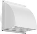 4 Inch Dryer Vent Cover Outside, HG Power Metal Exterior Vent Cover with Removable Screen & Cushioned Non-Return Flap, Air Wall Vent for House, Range Hood, AC, Opening Diameter: 3.81" White