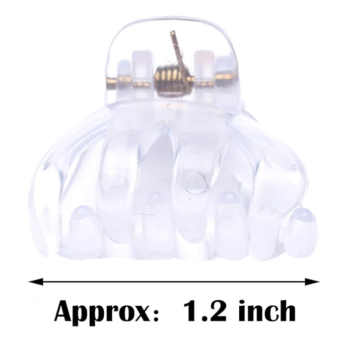 Cobahom 12 Pack Small Plastic 1.2 Inch No-Slip Mini Clips for Thin Hair Styling Accessories for Women and Girls (White)