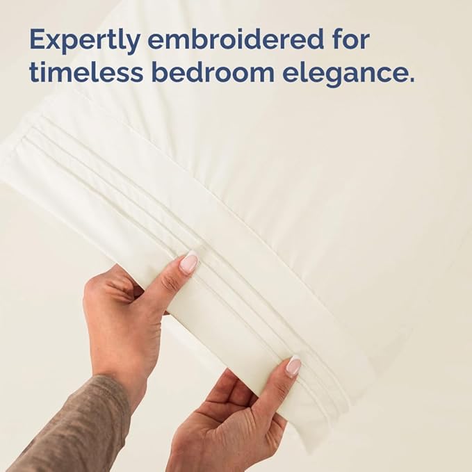 Queen Pillow Cases Set of 2 - Ultra Soft Hotel Quality Pillowcase Covers - Comfy, Cozy & Wrinkle Free - Shrinkage, Stain & Fade Resistant - Machine Washable Pillow Protectors - 2 Piece Set - Off White