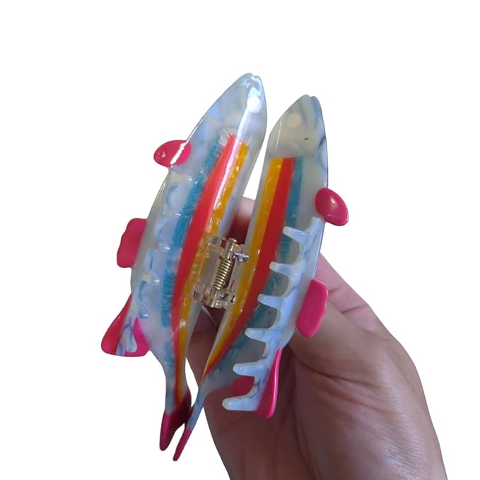 Novelty Rainbow Fish Hair Clips,Cellulose Acetate Hair Clips,Big Claw Clips for Girl,Hair Accessories