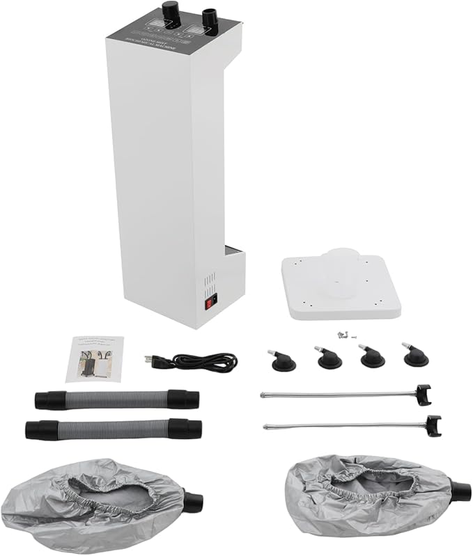 Hair Steamer, 650W Vertical Hair Care Machine with LED Display & 2 Vaporizing Caps Micro Mist Hair Color Processor, 5 Modes, Adjustable Temperature & Timer, Mobile on Wheels (White)