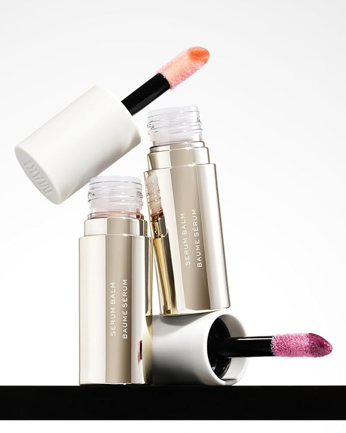 MAKE Serum Balm – Hydrating Lip Oil Treatment – Softening, Smoothing and Plumping Lip Cream – All Day Comfort, Gloss and Shine, Lilac Layer 0.15 Oz