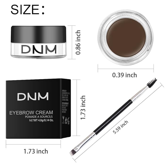 evpct Soft Brown Eyebrow Powder Pomade Gel Shaper Makeup Kit with Dual-ended Brush, Eyebrow Stencil Kit for Women Shaping, Eye Brow Pomade Stencil Shaper Tinting kits for Women Long Lasting Waterproof