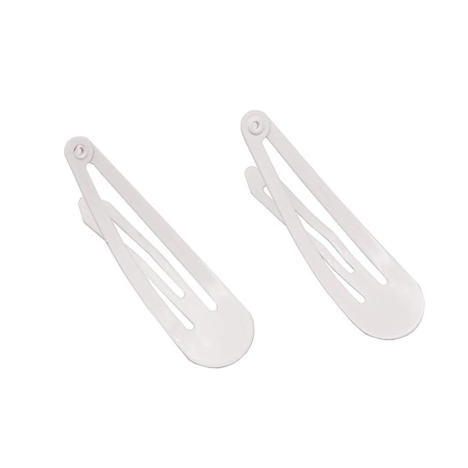 Dofash 5CM/2IN White Snap hair Clips Metal Hair Grips Hair Accessories For Women 12PCS (White)