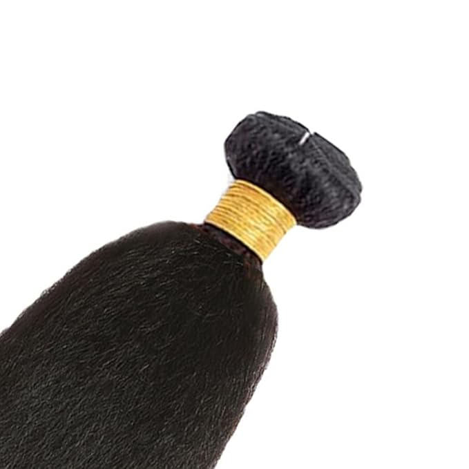 Human Hair Bundles Color 1B Kinky Straight Bundles 24 Inch Brazilian Virgin Soft and Silky Remy Hair Extensions Niegmeag Double Weft Natural Black Yaki Straight Bundle 100g