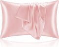 BEDELITE Satin Pillowcase for Hair and Skin, Super Soft and Cooling Similar to Silk Pillow Cases 2 Pack with Envelope Closure, Gift for Women Men(20"x36" King Size, Pink)
