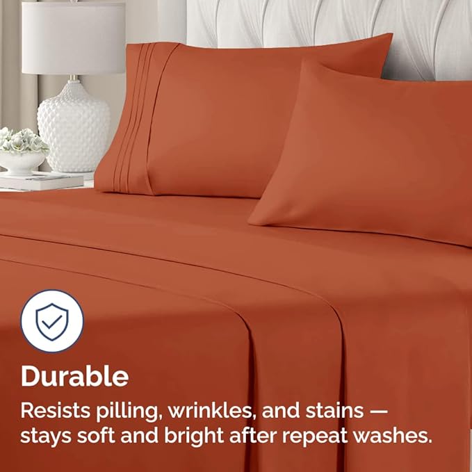 King Pillow Cases Set of 2 - Ultra Soft Hotel Quality Pillowcase Covers - Comfy, Cozy & Wrinkle Free - Shrinkage, Stain & Fade Resistant - Machine Washable Pillow Protectors - 2 Piece Set - Terracotta