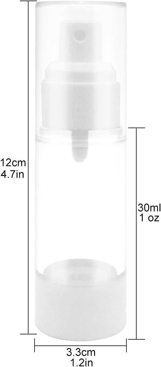 TRENDBOX 30ml / 1oz Airless Spray Bottle Refillable Travel Container for Cosmetic Makeup Water - 6 Pack