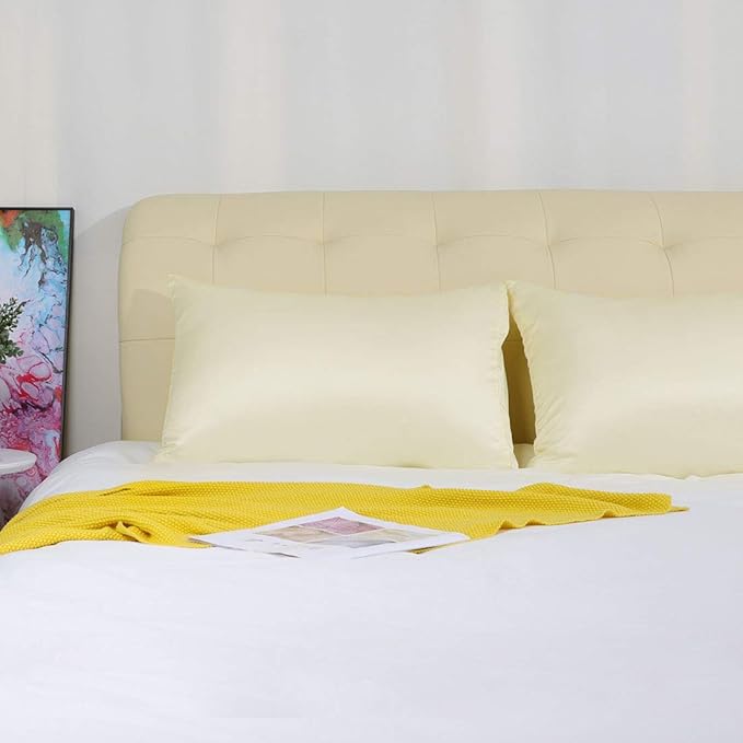 uxcell 2 Pack Satin Pillowcase for Hair and Skin, Cool, Silky, Soft Breathable Pillow Cases Travel Size 14x20 Inch with Envelope Closure