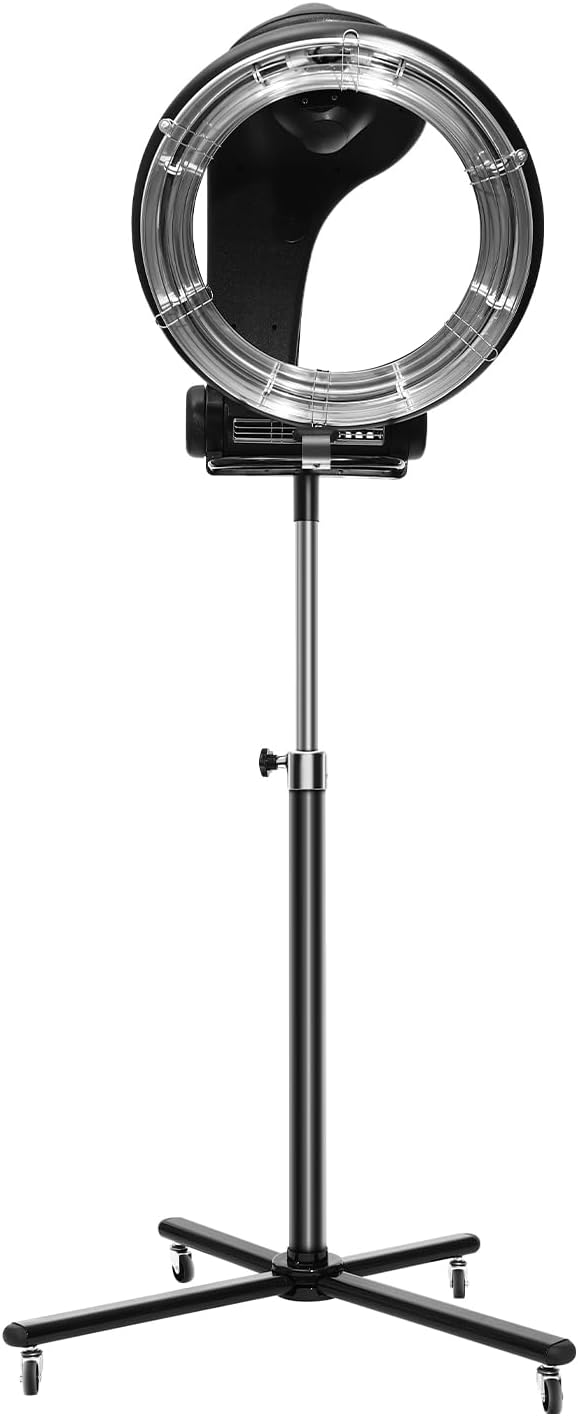 3 in 1 Orbiting Infrared Hair Dryer, Professional Salon Hair Steamer with Adjustable Height 55.12-64.96in, Digital Display & 4 Wheels for Hair Care, Coloring, Drying, 110V