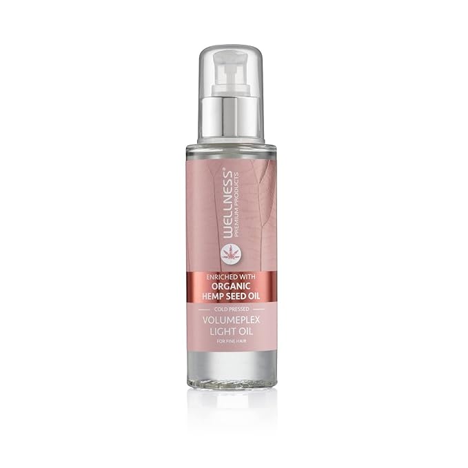Wellness Premium Products Volumeplex Light Hydrating & Shine Serum for Fine Hair - Organic Cold-Pressed Hemp Seed Oil, Plant-Based, No Parabens, Color-Safe, UV/Heat Protection - 100ml