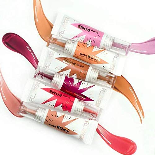 FLOWER Beauty By Drew Barrymore Liquid Blush Makeup Bomb Color Drops -Silky Lightweight Formula + Gel Cream Blush for Cheeks - Radiant + Glossy Finish - Buildable + Lightweight Formula - Cruelty-Free + Vegan (Bubbly)