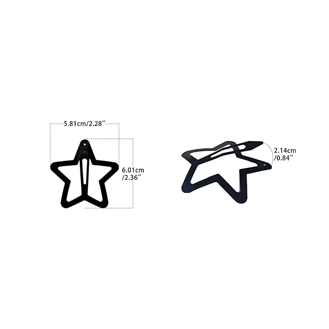 40PCS Large Hair Clips for Women – 2.36 Inch Star Snap Hair Clips, Big barrettes for Thick Hair