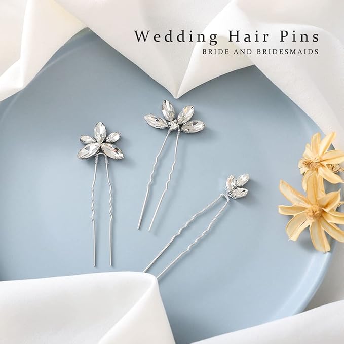 Rhinestone Wedding Hair Pins Decorative Bridal Hair Accessories Crystal Hair Clips for Women