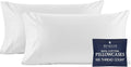 Beckham Hotel Collection 100% Cotton Pillow Cases King Size Set of 2, 500TC, Luxury Sateen Pillowcases, Open End, Breathable, Moisture-Wicking, White
