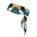 Boys Girls Cool Sports Sweat Band Head Decor for Running Athletic Spa, Long Multipurpose Abstract Watercolor Painting Gold Blue Turquoise Black White Gray Marble Head Ribbon Headdress