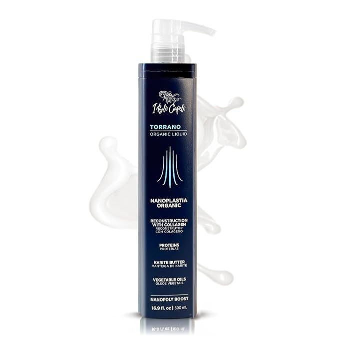 I Belli Capelli Torrano Liquid Nanoplastia Keratin Hair Treatment- Straightening in 1 Step, Formaldehyde Free-Nanoplastia Para Alisar Cabello, Keratina Organica Sin Formol Para Alisar(16.9Fl.oz/500ml)