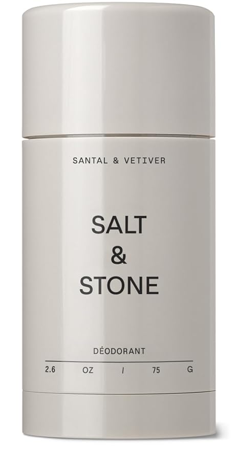 SALT & STONE Aluminum Free Deodorant | Extra Strength 48 Hour Protection for Women & Men | Made with Seaweed Extracts, Shea Butter & Prebiotics (Santal & Vetiver)