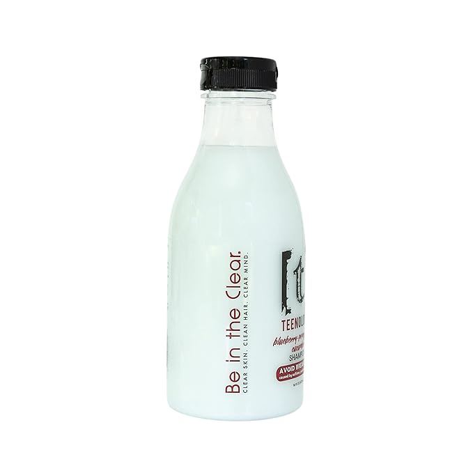 Teenology Shampoo for Teens - Avoid Forehead and Body Breakouts - No Sulfates or Parabens, Noncomedogenic, Natural Botanical Extracts, 16 oz. (Blueberry Pomegranate Cucumber)