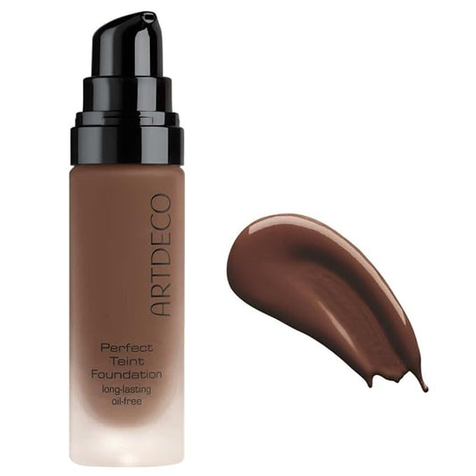 ARTDECO Perfect Teint Foundation - Neutral Deep Truffle - Lightweight Liquid Formula - Medium-Full Coverage - Without Mask-Like Effect - Conceals Imperfections - Vegan Makeup - Hyaluron - 0.67 Fl Oz