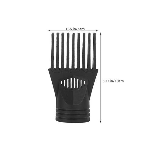 3pcs Hair Dryer Concentrator Attachment - Salon Plastic Blow Dryer Comb Nozzle Replacement - Black Hair Styling Blower Comb Nozzle