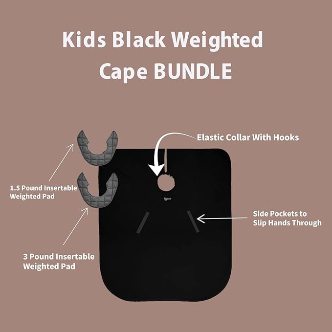 1.5 & 3lb Kids Set (Ages 3–13) – Weighted Hair Cutting Barber Capes with Elastic Collar, Waterproof Salon Capes for Added Comfort, Perfect for Barber & Hairstylist (52 x 36 in)