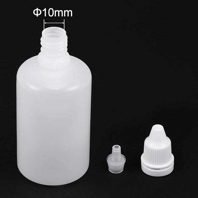 uxcell Plastic Dropper Bottle, 50ml/1.7oz Small Mouth Drop Bottles Empty Squeezable Liquid Dropper Bottle 10pcs