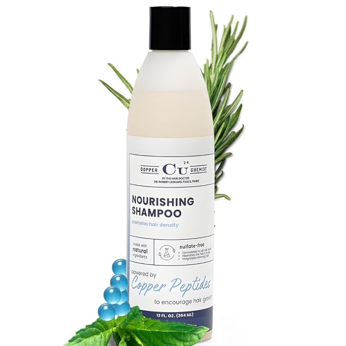 Copper Chemist Hair Growth Shampoo For Men & Women - Copper Peptides For Hair Loss & Thinning - Dr. Developed, Natural, Sulfate Free, Color Safe Regrowth Scalp Treatment - Beauty & Personal Care