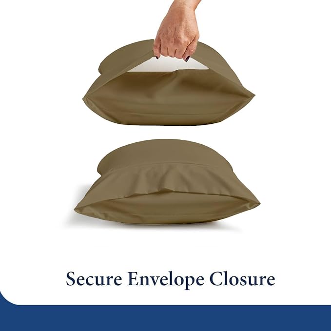 SKY BEDDINGS King Pillowcase Set of 2 - Soft Brushed Microfiber Pillow Cases with Envelope Clouser - Wrinkle-Free, Fade-Resistant Pillow Covers - 20 x 40 Inches, Taupe