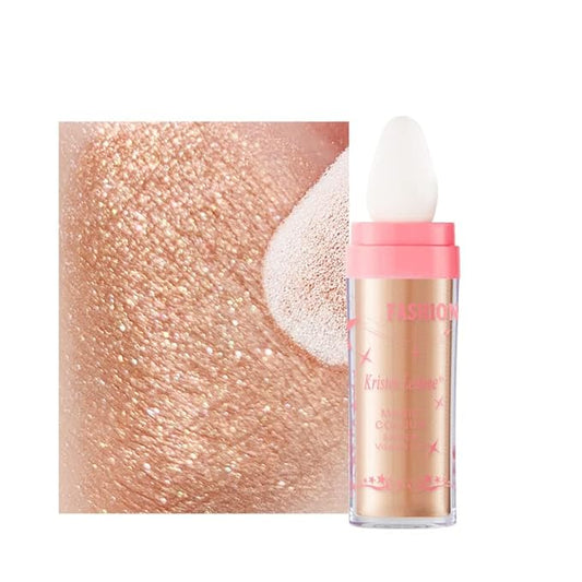 AKARY Shimmer Highlighter Powder, Fairy Polvo De Hadas Highlighter Powder & Blush Stick, Instant Glow Luminizer Duo, Glitter Body Face Hair High Gloss Stick, Sparkle Smudge-Proof Highlighter Stick Party Makeup (C-#03)