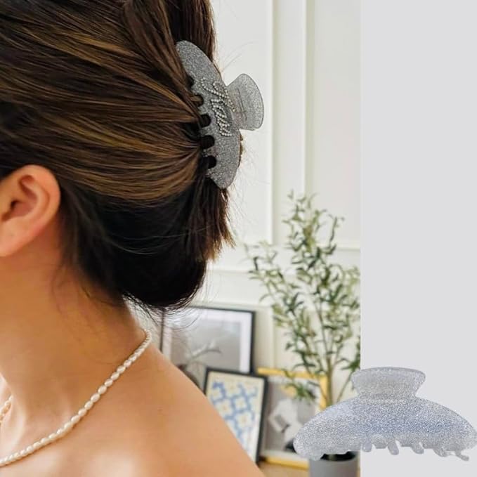 Personalized Hair Claw Clips with Rhinestones - Custom Name and Bridal Styles (Pearl Green)