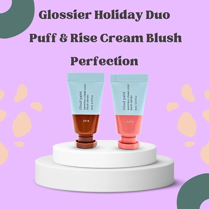 Glossier Mini Cloud Paint Gel Cream Blush Duo:: Rise (Warm Terracotta) and Puff (Light, Cool Pink)