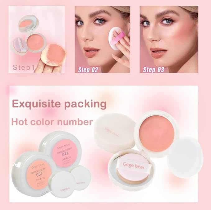 Silky Matte Blush,Blush Powder for Cheeks,Long-Lasting, Natural Look, Powder Blush Palette, Complements All Skin Tones